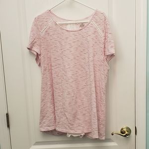 Lane Bryant Pink Stripe Tee